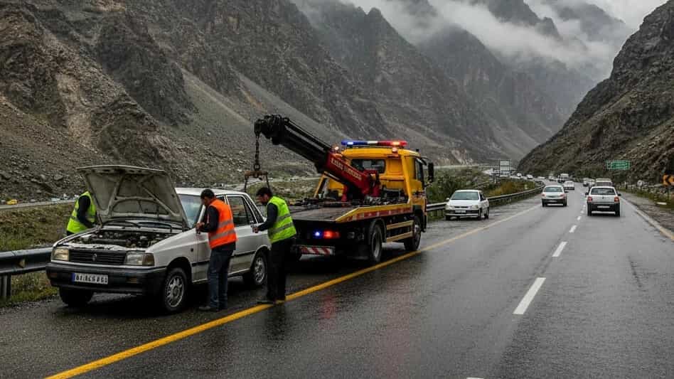 امداد خودرو فوری در جاده هراز